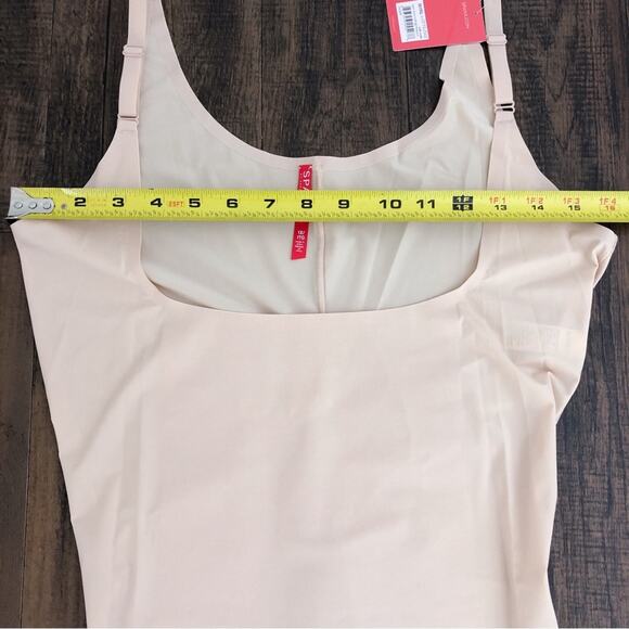 Spanx Thinstincts Open Bust Mid Thigh Bodysuit #10021P Plus Size 1X Soft Nude - Picture 11 of 15